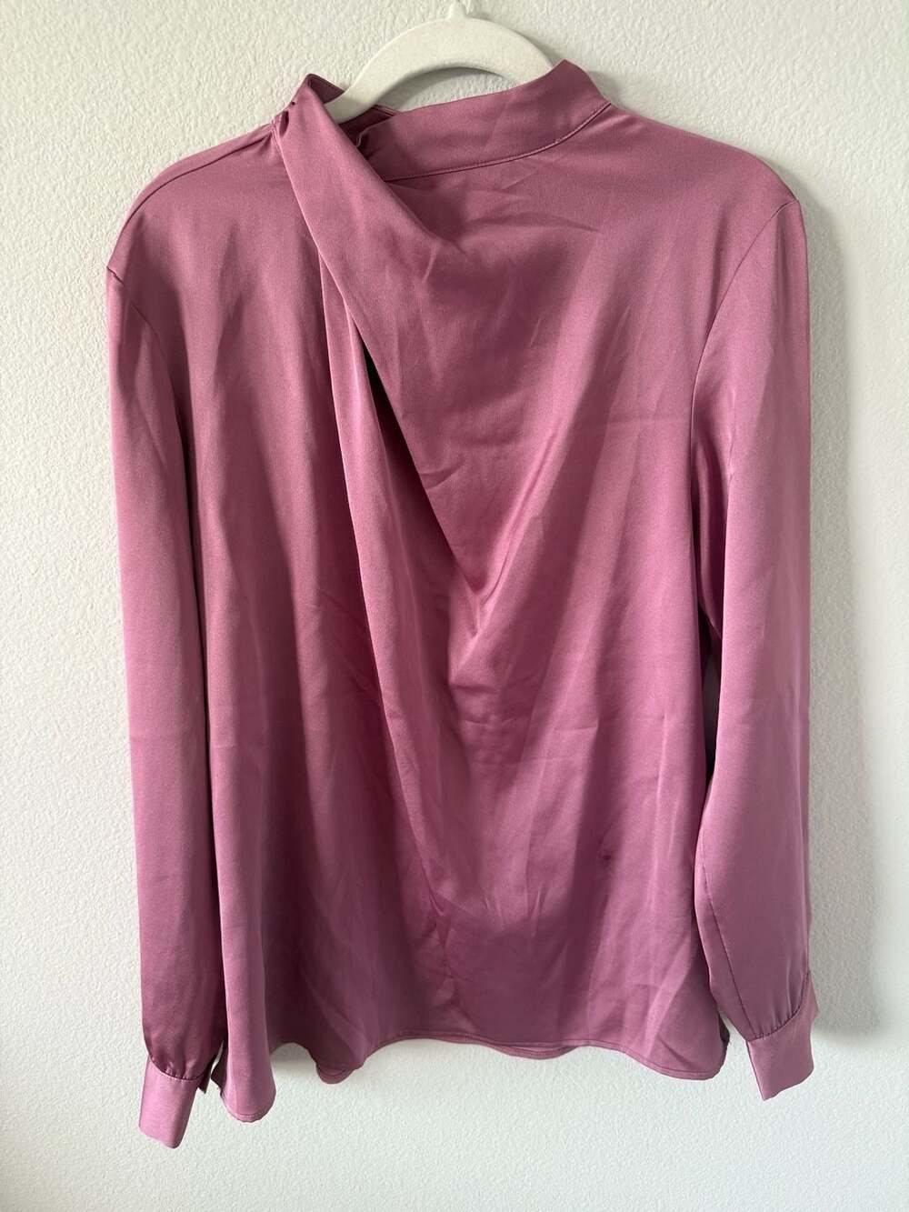 Ann Taylor Mock Neck Satin Blouse Size M